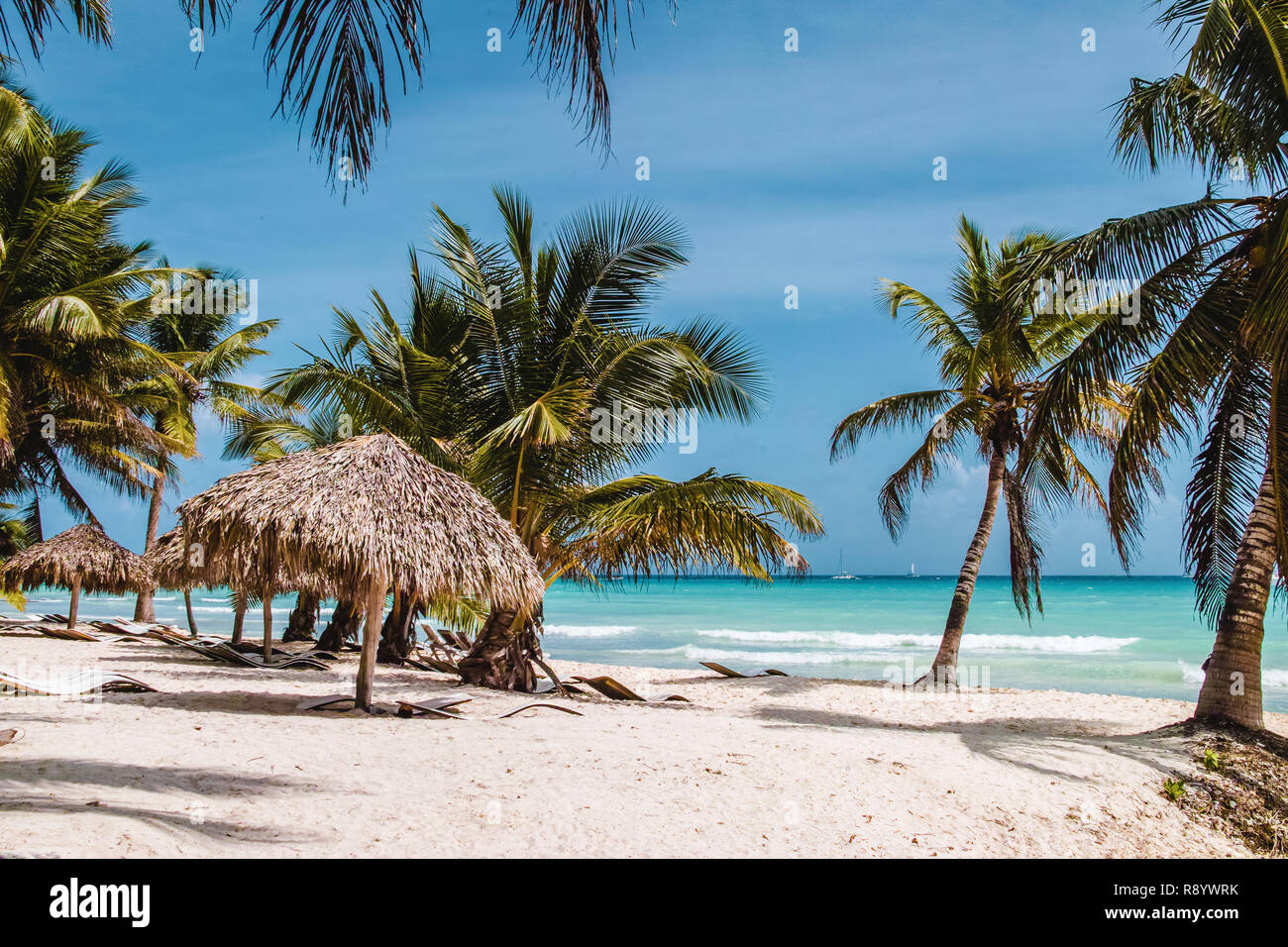 Foto de la Playa Bávaro en Punta Cana, República Dominicana Foto de stock