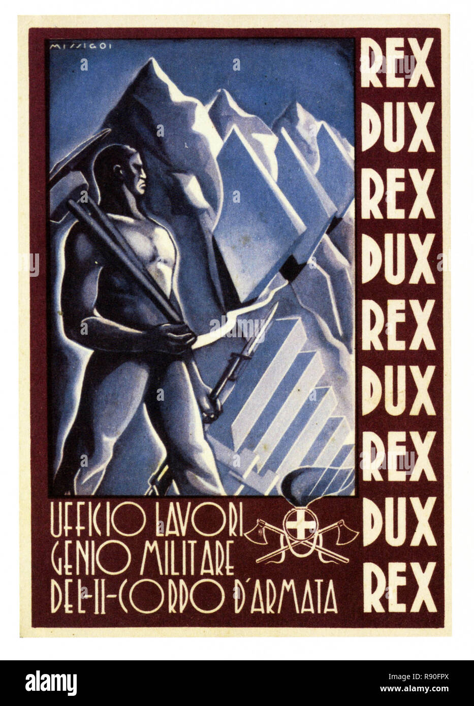 Rexdux Kingleader - Vintage Poster fascista italiano Foto de stock