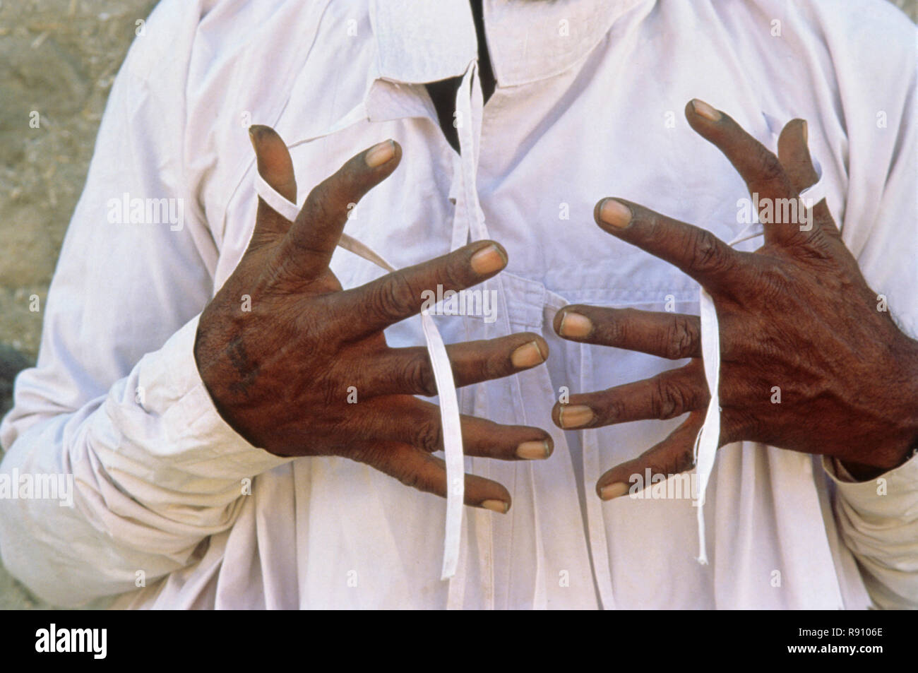 Seis dedos, foto de familia característica, india Foto de stock
