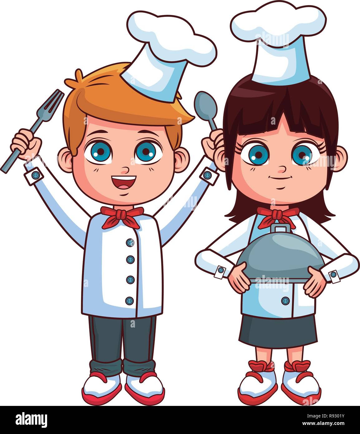 Los chefs de dibujos animados para niños Imagen Vector de stock - Alamy