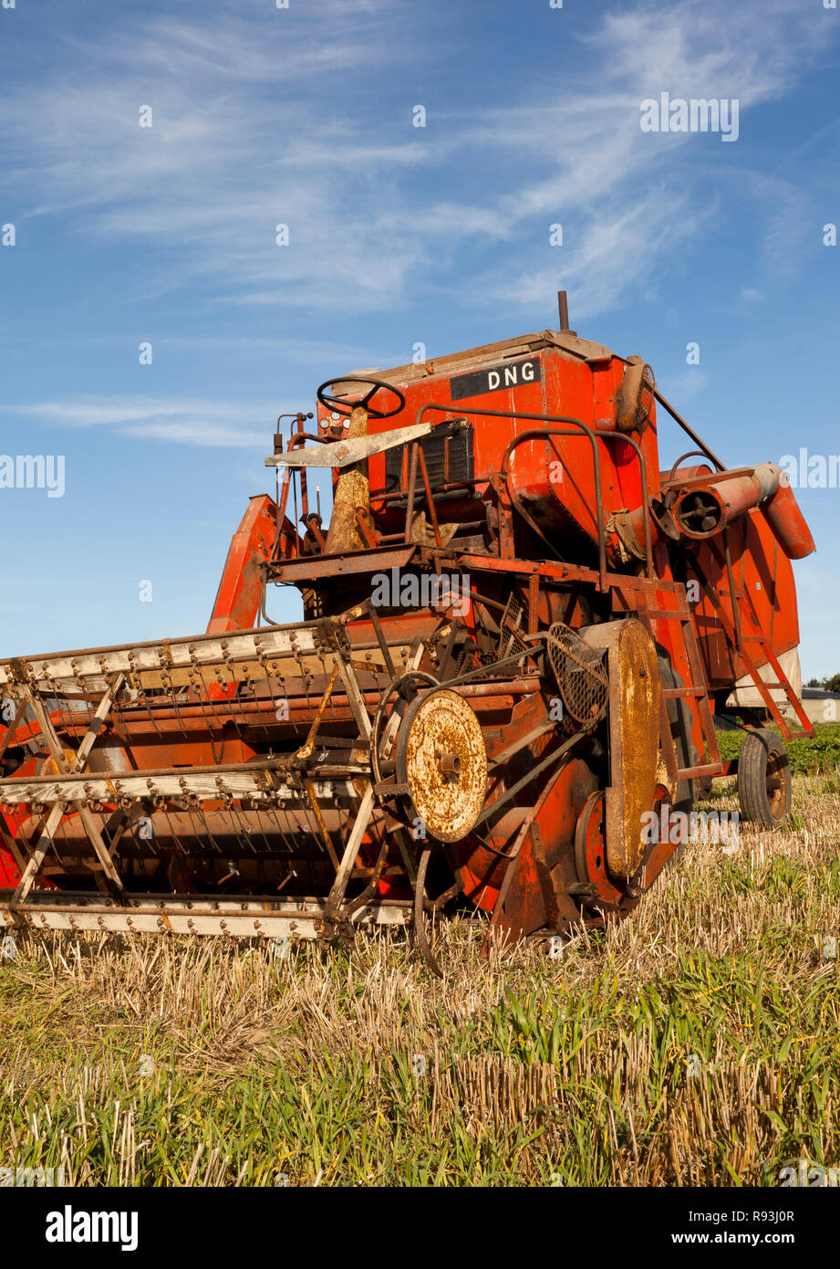 Un viejo vintage Allis Chalmers 1963 cosechadora Gleaner Foto de stock