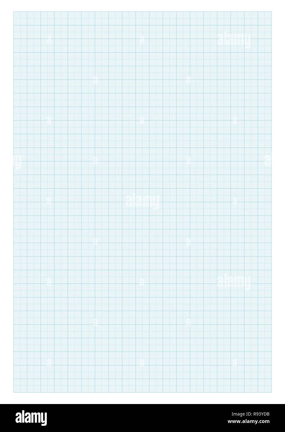 Tamaño A4 papel milimetrado azul Imagen Vector de stock - Alamy