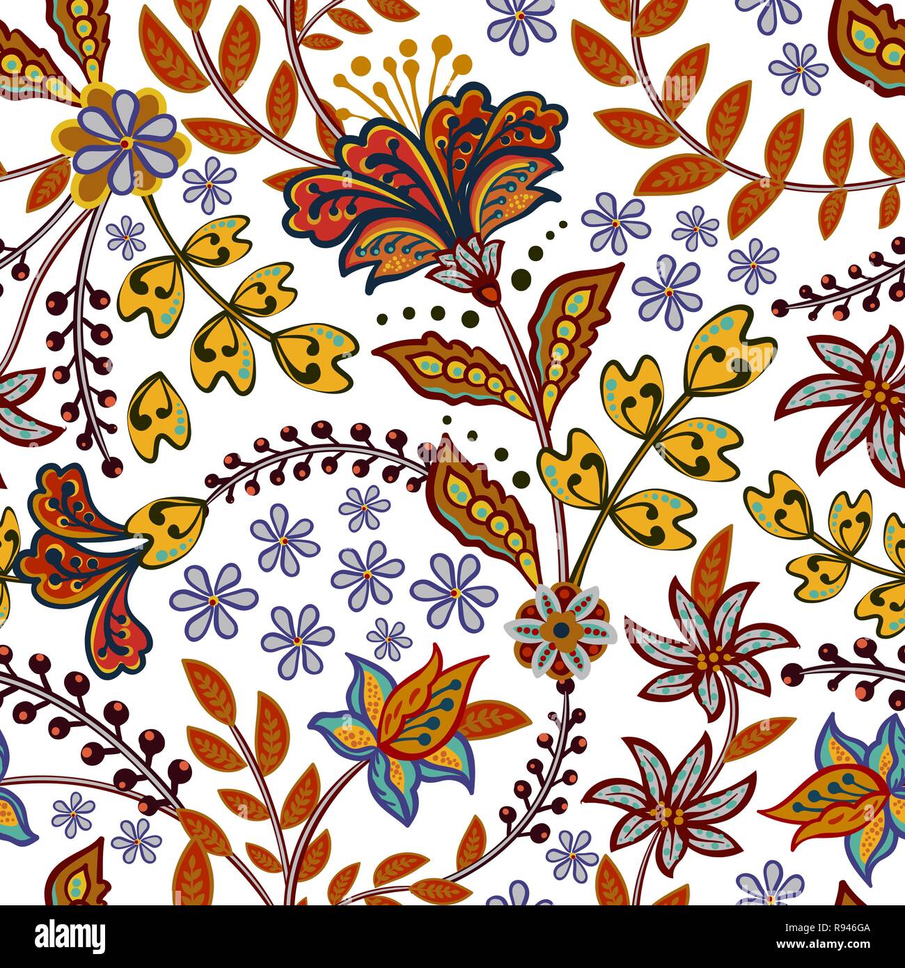 Flores Abstractas Patron Sin Fisuras Vector Floral De Fondo