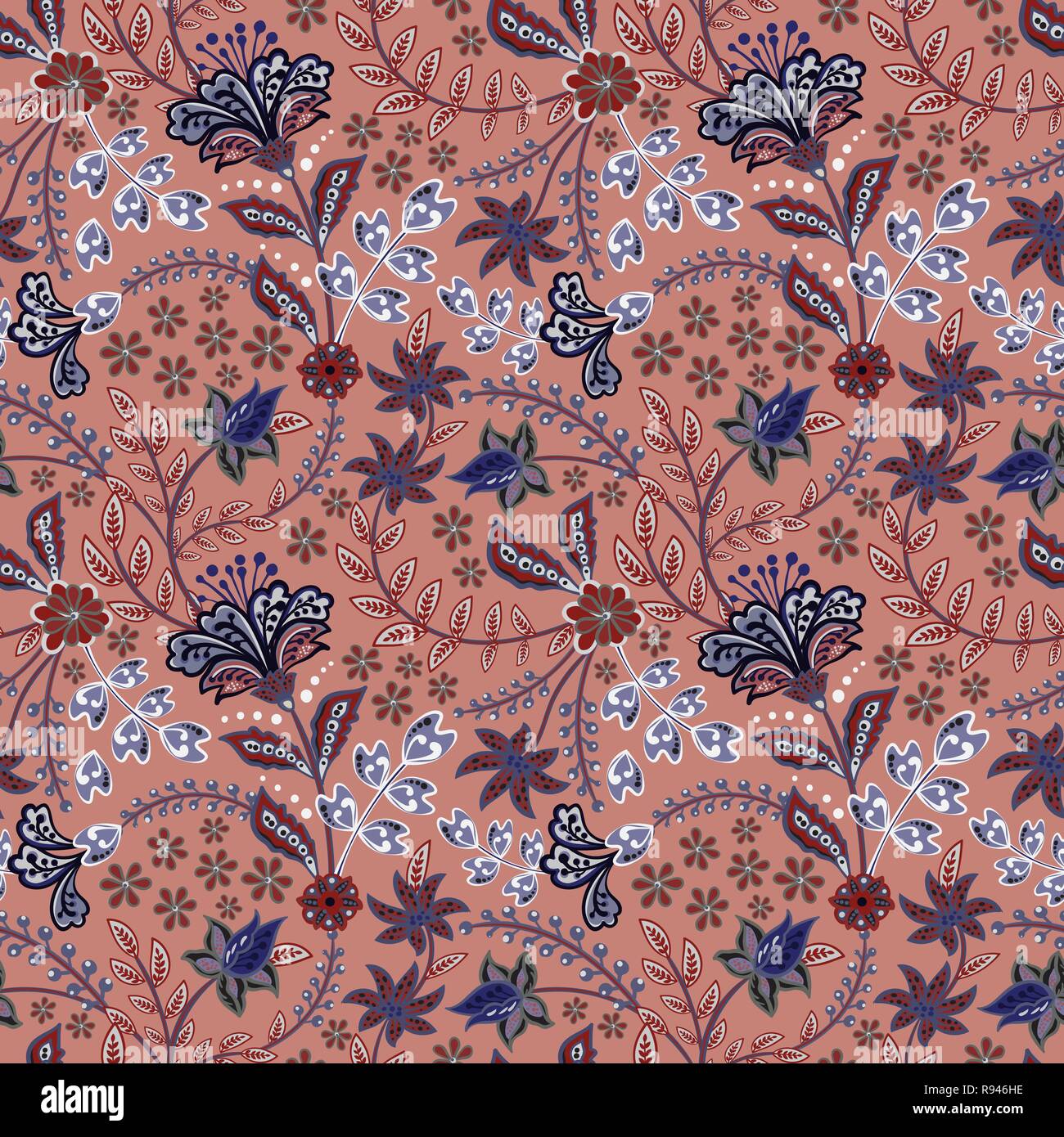 Flores Abstractas Patron Sin Fisuras Vector Floral De Fondo