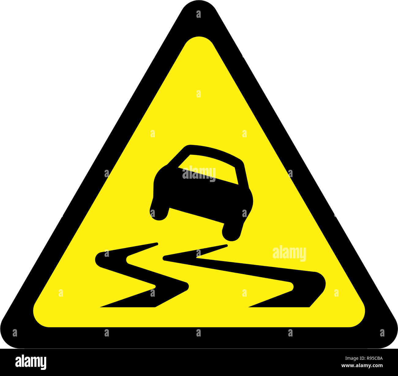 Señal de peligro resbaladiza fotografías e imágenes de alta resolución