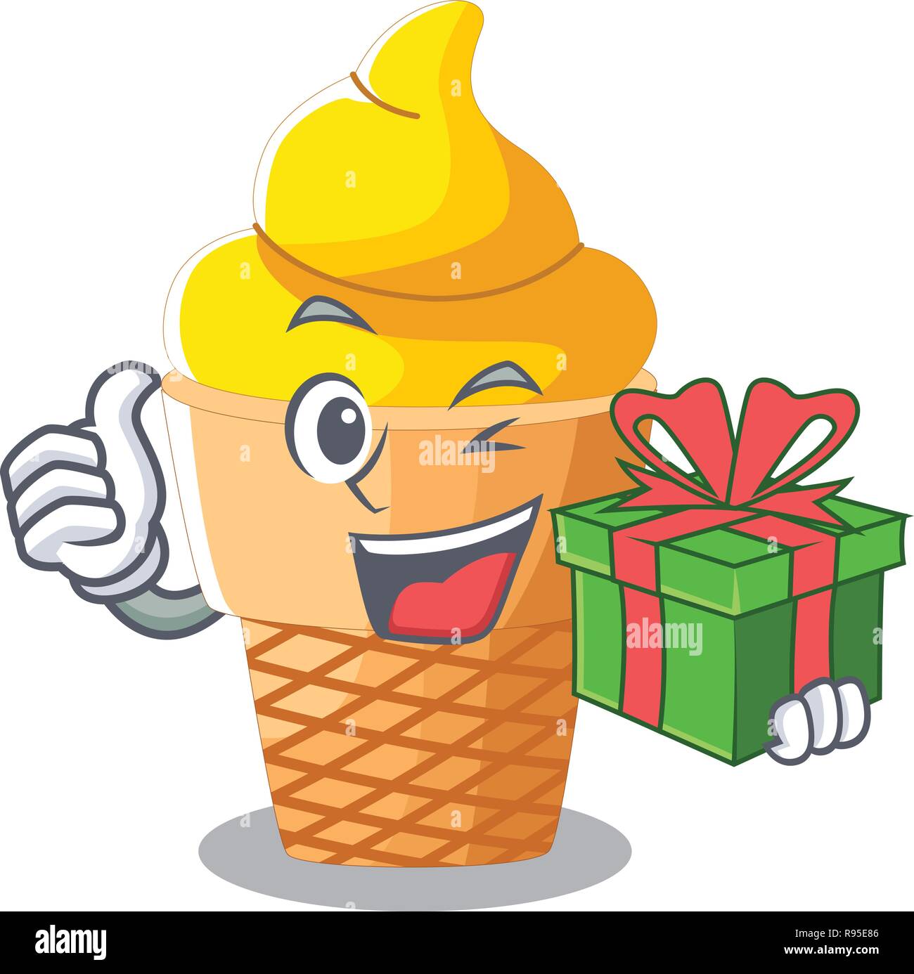 Con helado de plátano regalos en forma de dibujos animados Imagen Vector de  stock - Alamy