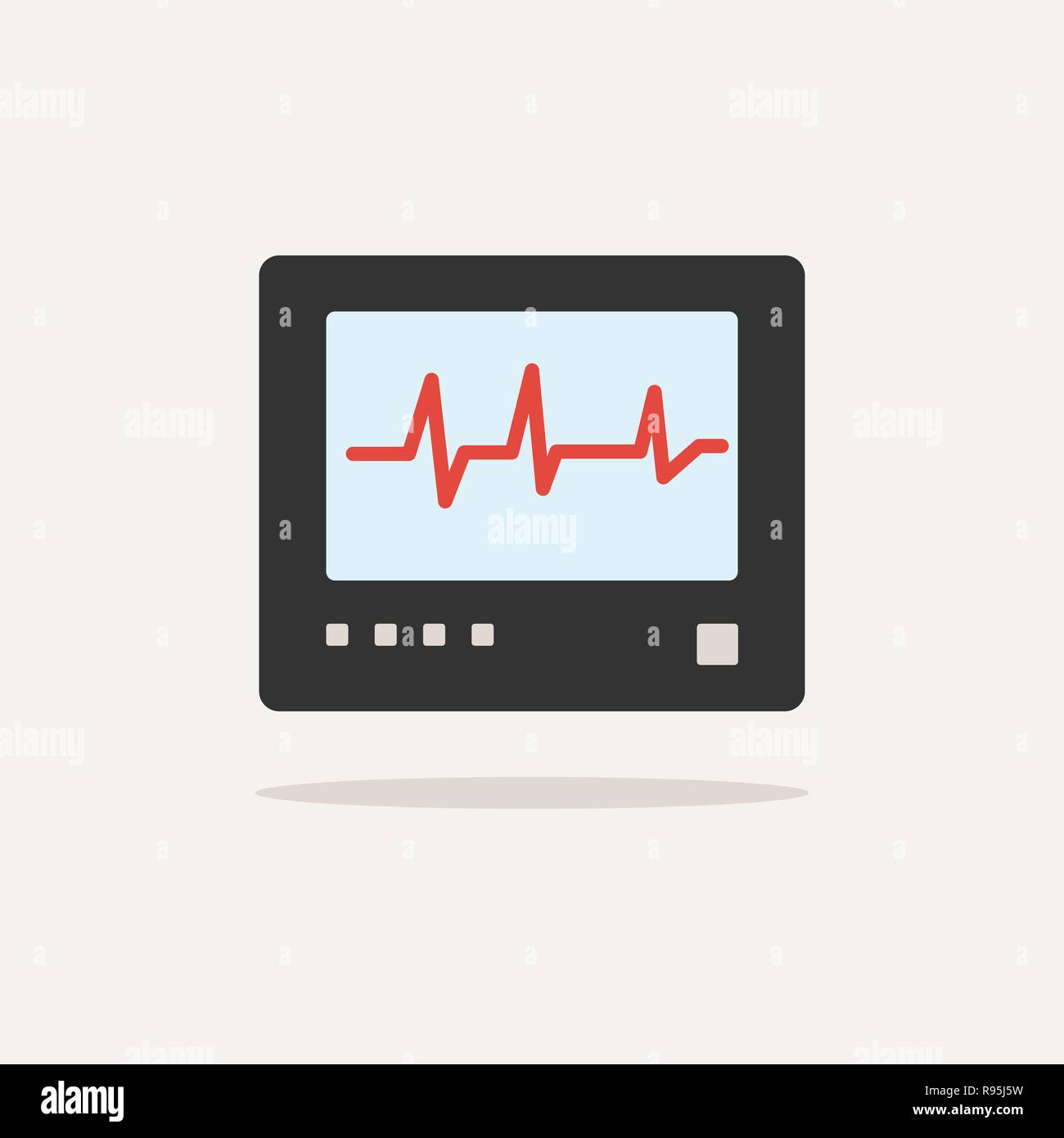 Monitor de ritmo cardíaco icono en color con la reflexión. Latido.  Electrocardiograma realizado ilustración vectorial Imagen Vector de stock -  Alamy