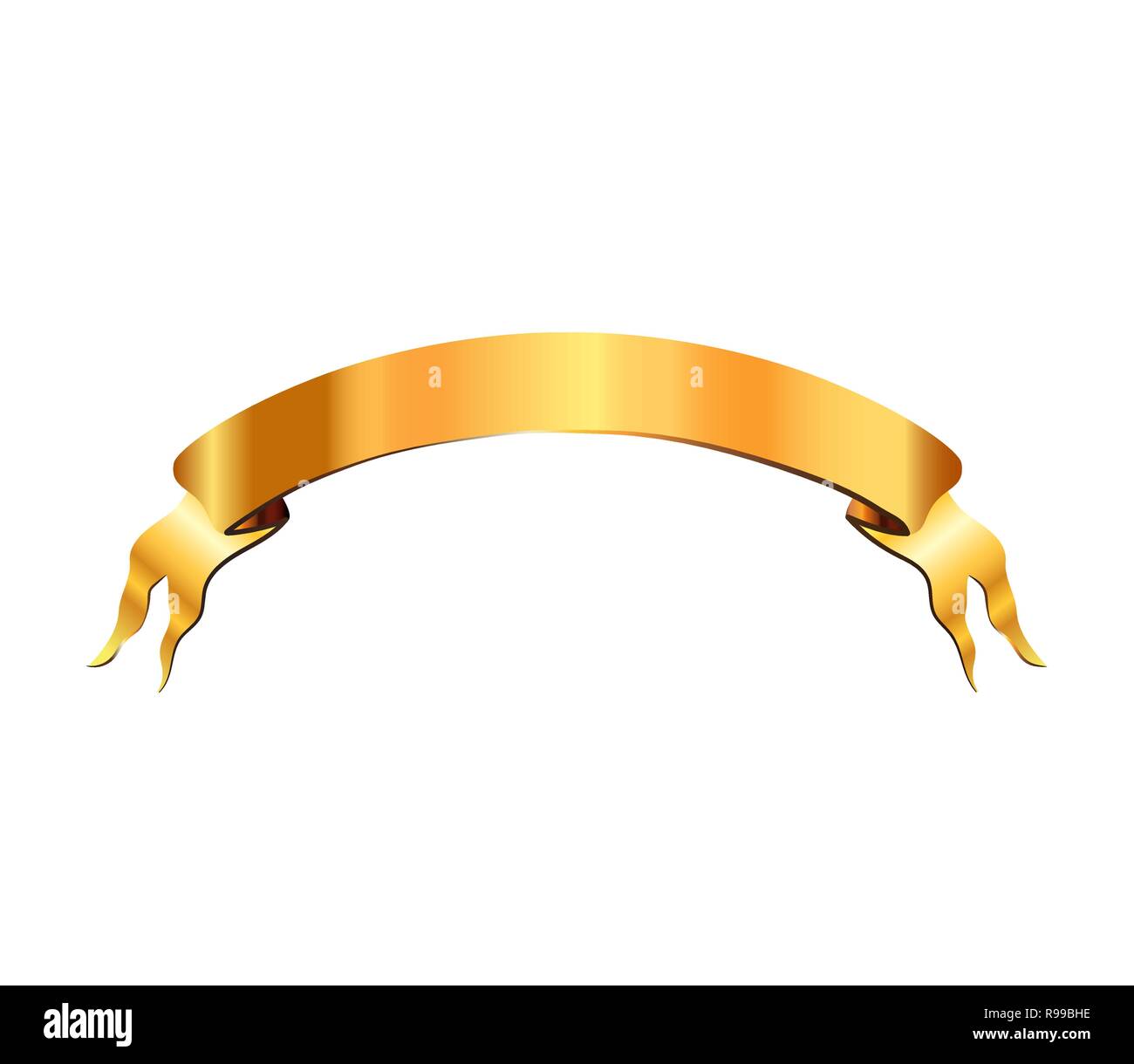 uno quiero Red Curva elegante cinta dorada aislado en blanco Imagen Vector de stock - Alamy