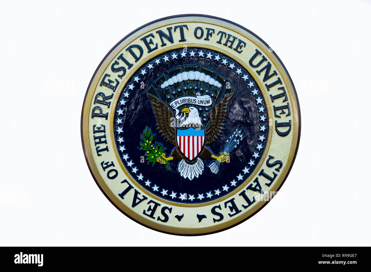 USA el sello del Presidente de los Estados Unidos de América emblema presidencial Foto de stock