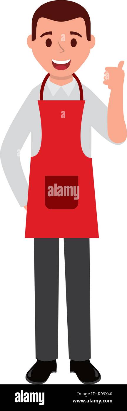 cerebro Testificar Basura Hombre con delantal de cocina el chef ilustración vectorial Imagen Vector  de stock - Alamy