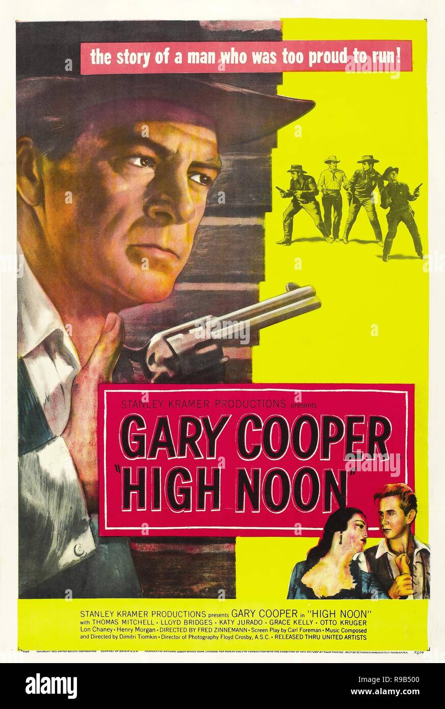 El título original de la película: High Noon. Título en inglés: High Noon. Año: 1952. Director: Fred Zinnemann. Crédito: Stanley Kramer CO./United Artists / Álbum Foto de stock