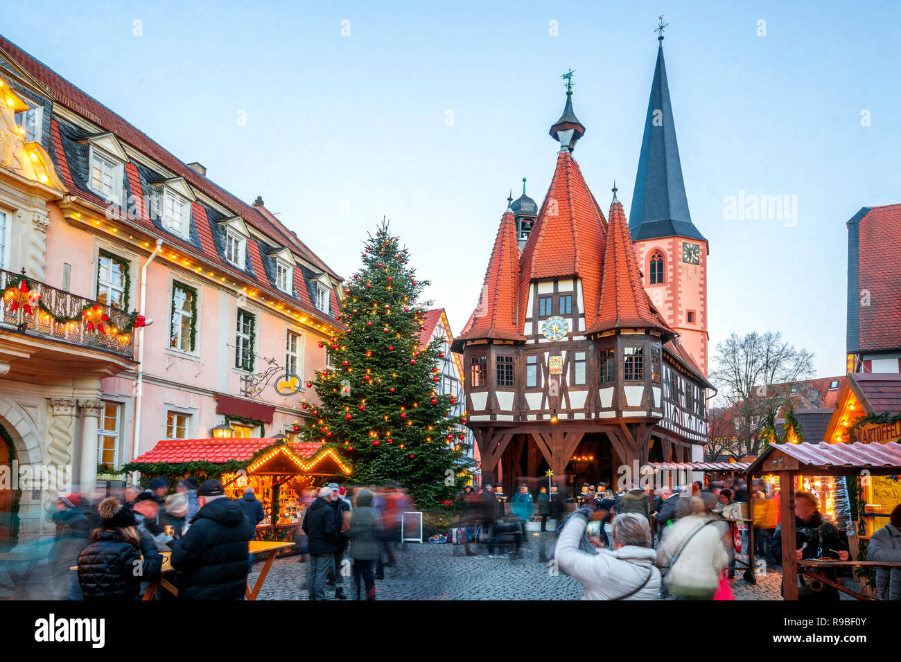 Mercado de Navidad, Michelstadt, Alemania Foto de stock