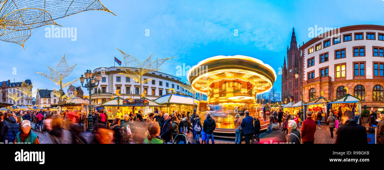 Mercado de Navidad, Wiesbaden, Alemania Foto de stock