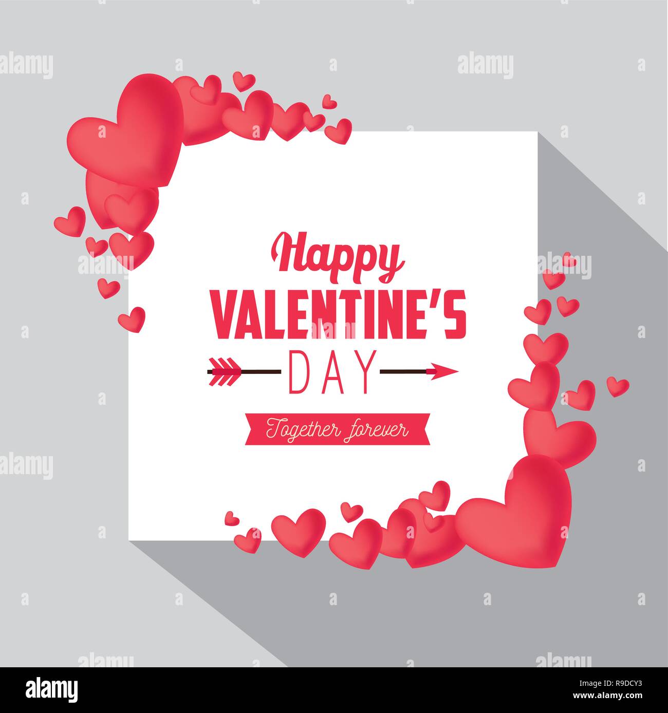 Tarjeta De Amor Con Corazones Para San Valentin Decoracion Imagen Vector De Stock Alamy