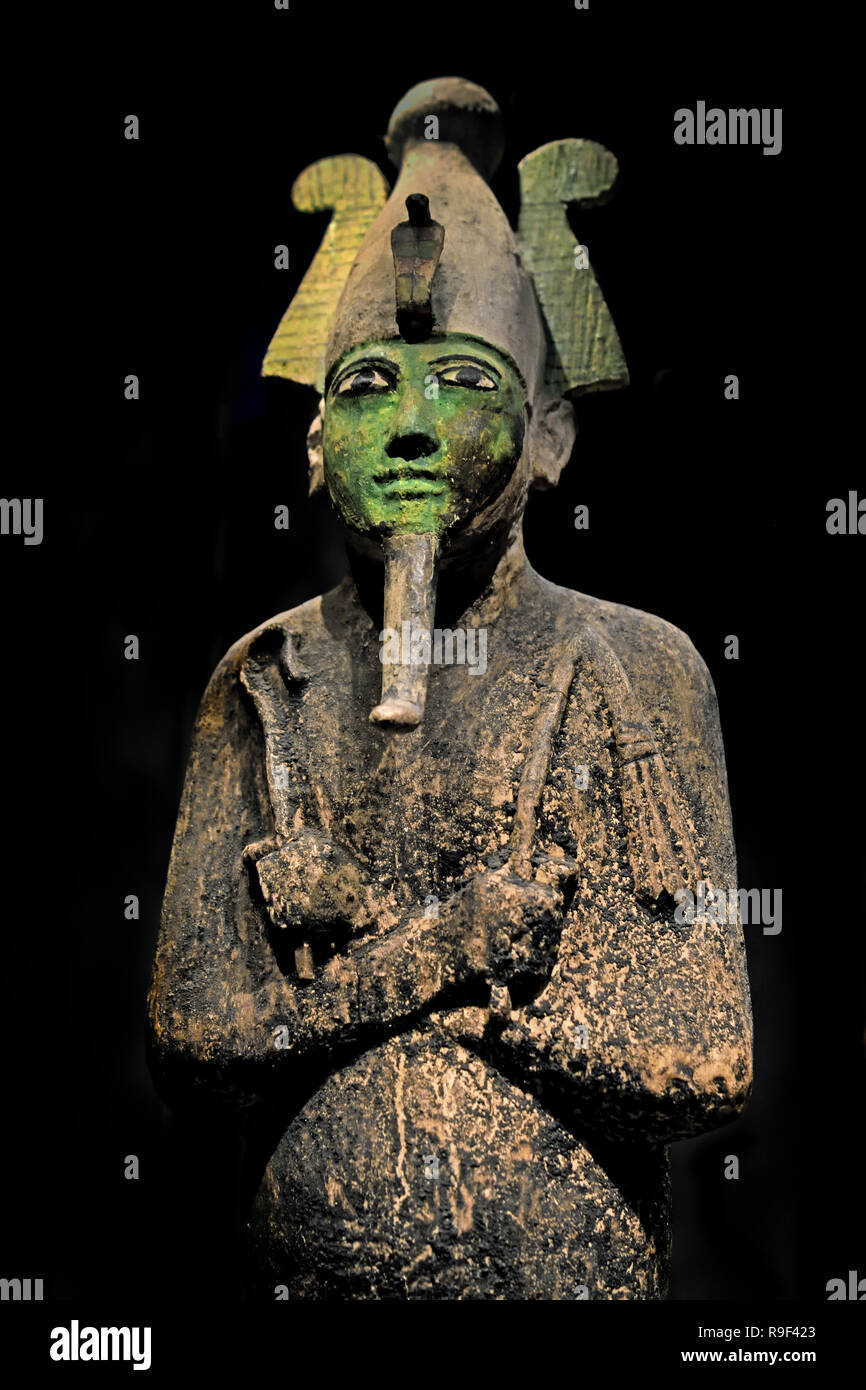 Ptah Sokaris Osiris estatua Tebas, tercer período intermedio, 21ª-22ª dinastía (1076-746 a.C.), Egipto egipcio. Foto de stock