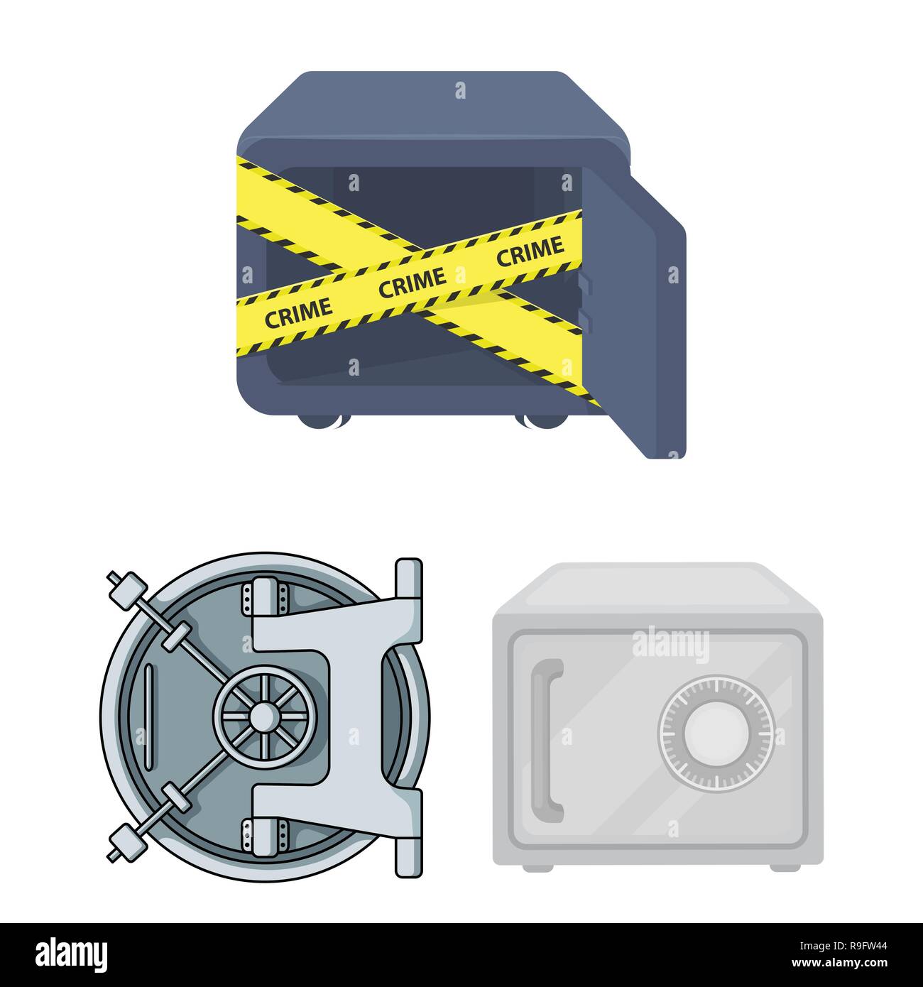 Box,dinero,caja fuerte,protección,seguridad,tesoro ,confianza,seguro,abierto,efectivo,container,banco,bloquear,metal,caja  fuerte,financieros,fuerte,establecida,vector,icono,ilustración,aislado,colección  diseño,elemento gráfico,,firmar,cómic,color ...