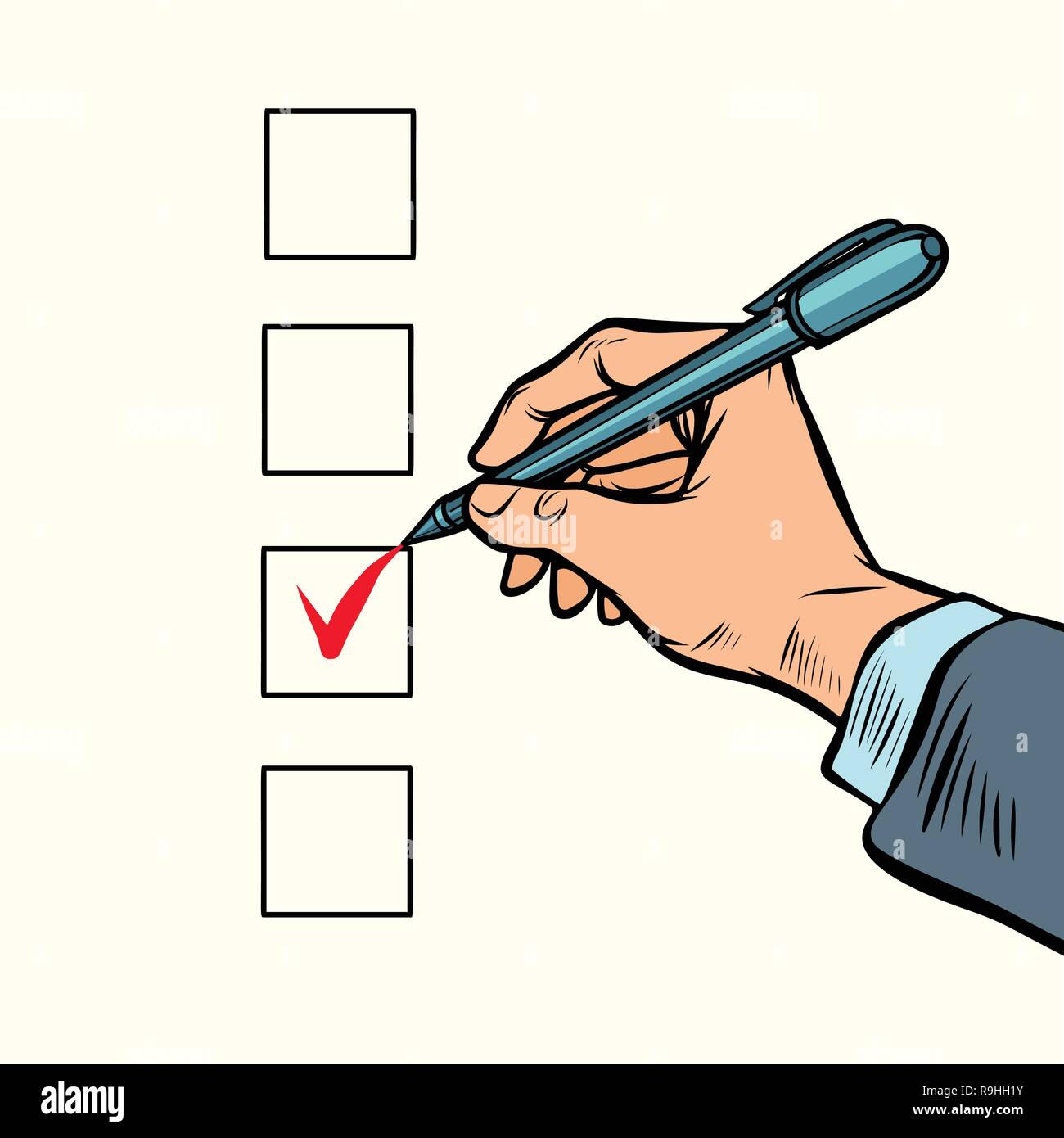 Marca de votación electoral en la boleta Ilustración del Vector