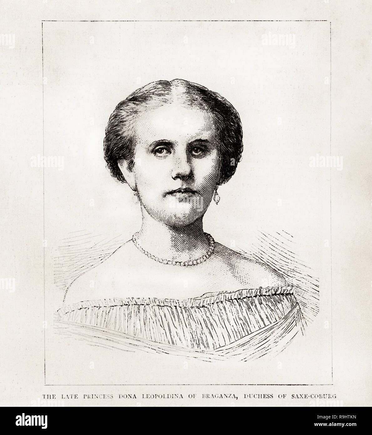 Grabado de La Princesa Leopoldina de Brasil desde el gráfico diario marzo 1871 Foto de stock