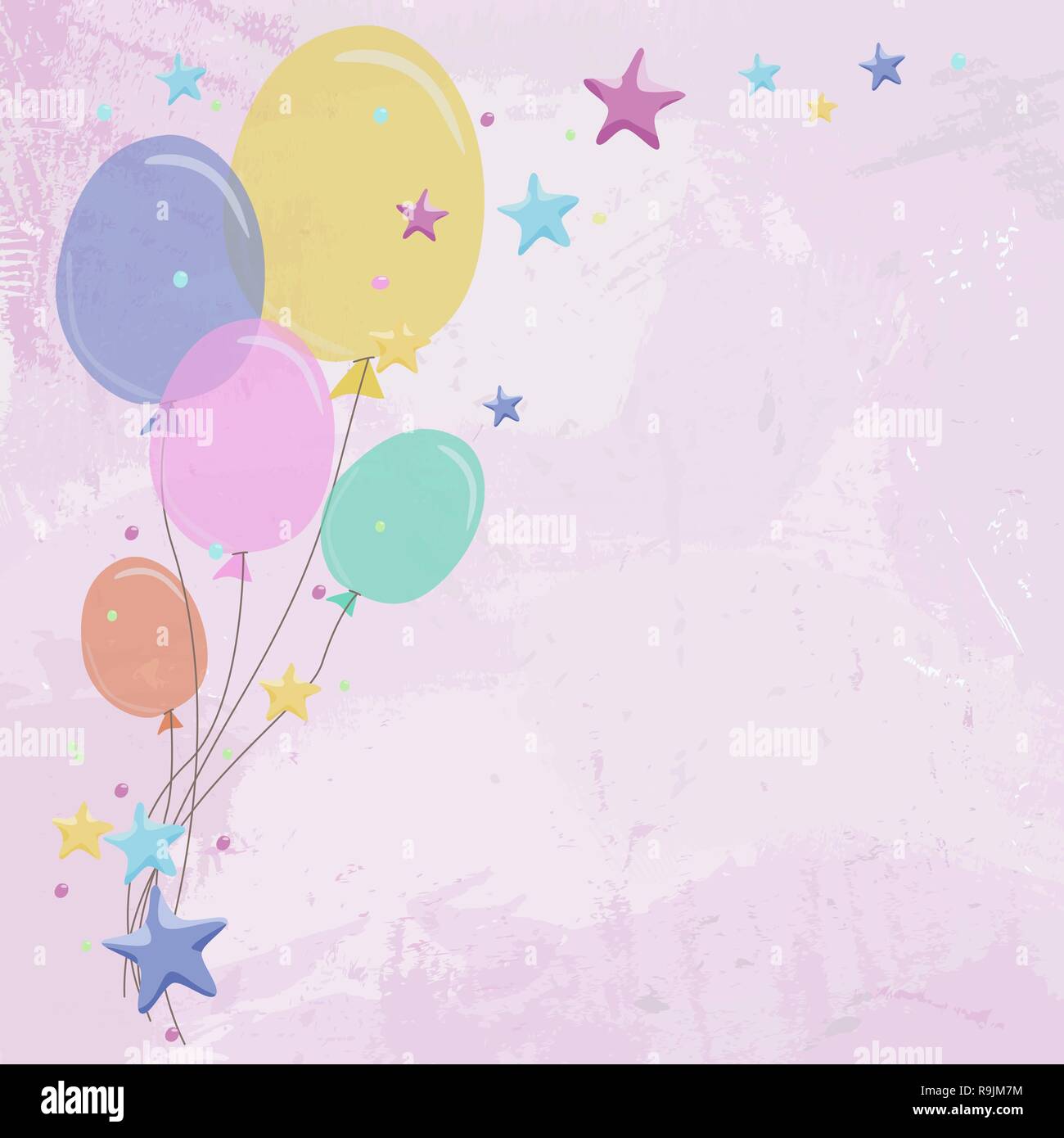 Tarjeta de felicitación de cumpleaños para niñas de fondo, ilustración  vectorial Imagen Vector de stock - Alamy