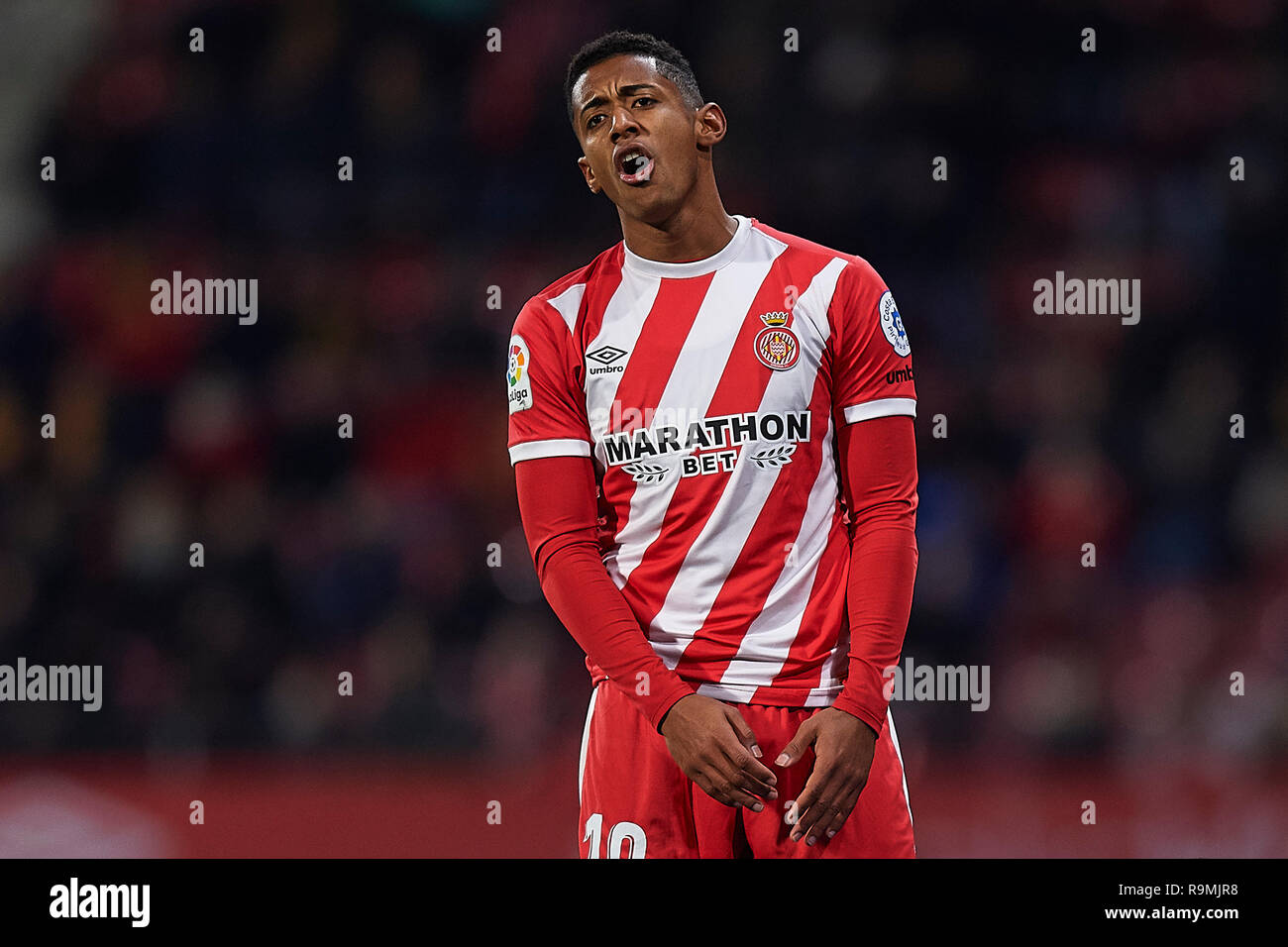 GIRONA, 21-12-2018,. LaLiga 2018/ 2019, de fecha 17. Girona-Getafe. Anthony  Choco Lozano de Girona FC durante el juego Girona 1-1 Getafe Fotografía de  stock - Alamy