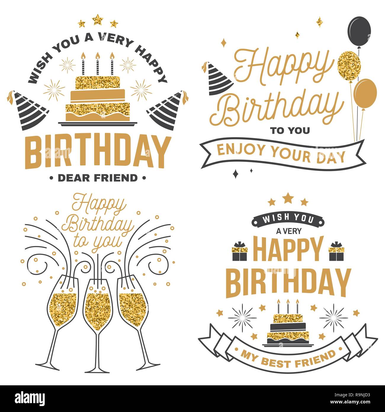 Le Deseo Un Muy Feliz Cumpleanos Querido Amigo Insignia Etiqueta