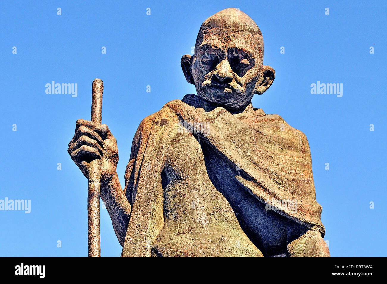 Estatua de Mahatma Gandhi , Praça de Mahatma Gandhi, Río de Janeiro, Brasil Foto de stock