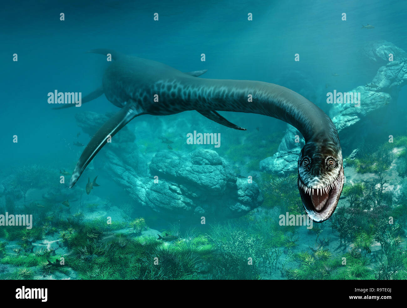 Ilustración 3D Styxosaurus Foto de stock