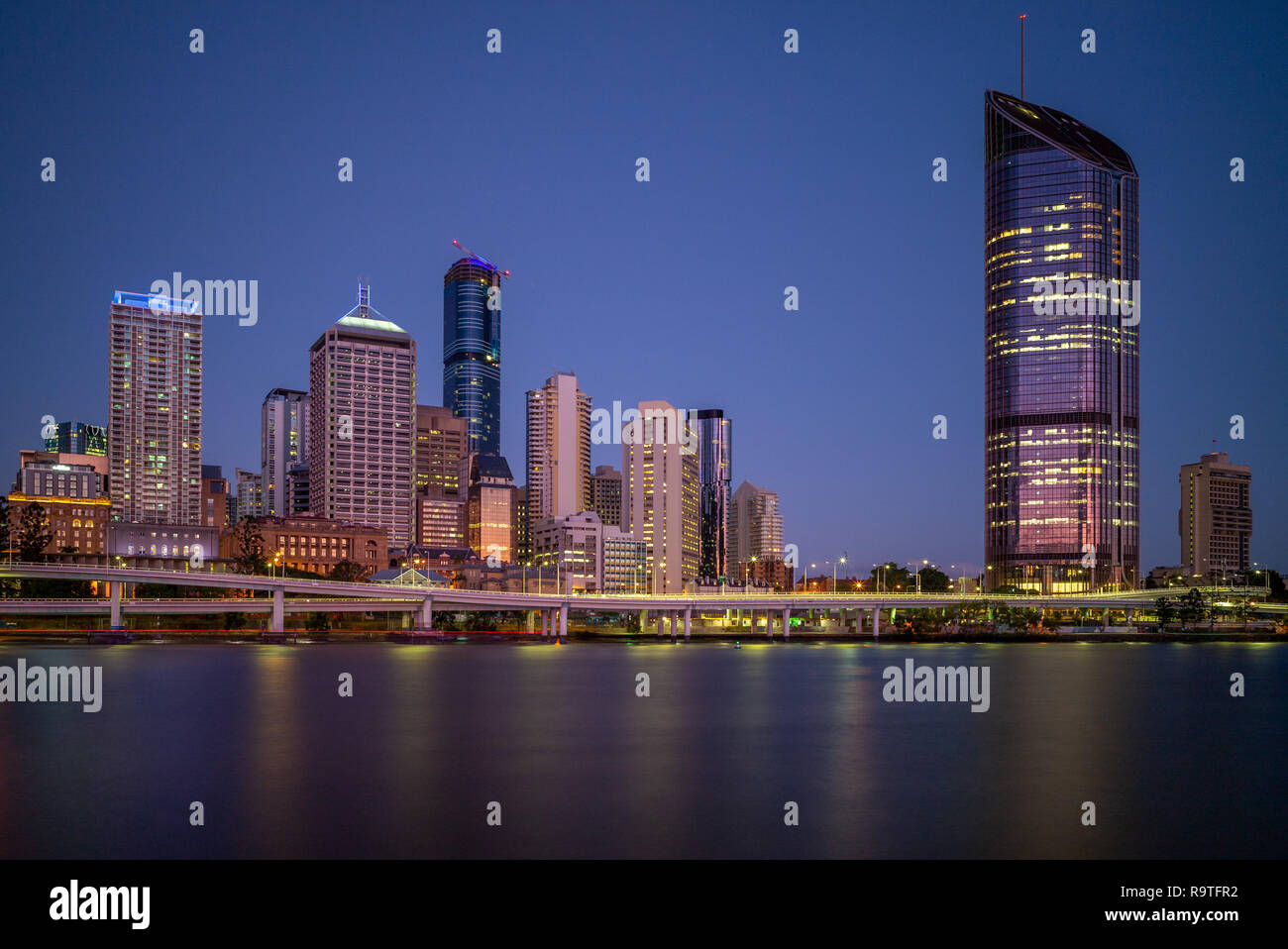Horizonte de Brisbane, capital de Queensland, Australia Foto de stock