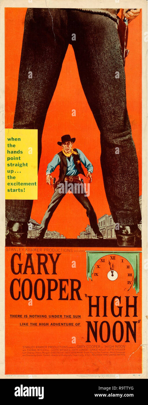 High Noon (United Artists, 1952) Cartel Gary Cooper Archivo de referencia # 33635 899tha Foto de stock