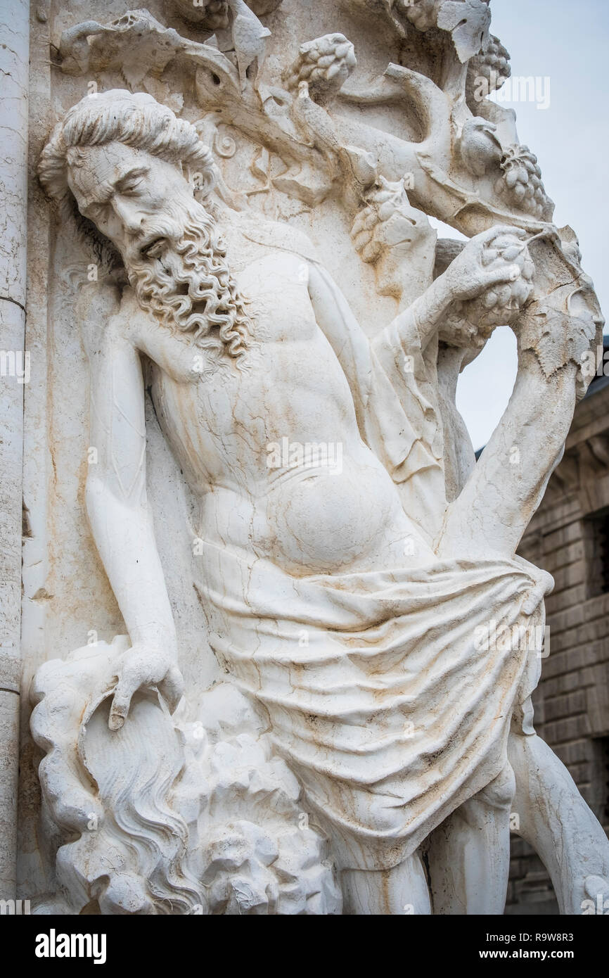 Detalle de la escultura. Foto de stock