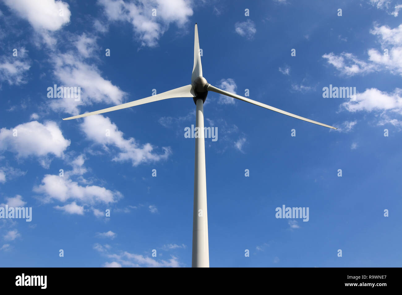 Imagen de la alimentación ecológica, planta de energía eólica - turbina de viento - Energía limpia Foto de stock