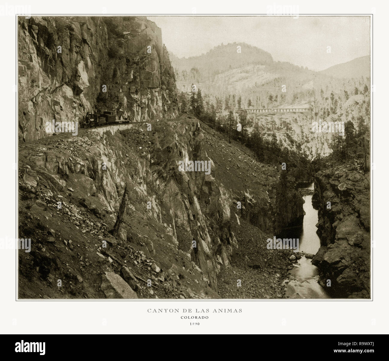 Cañón de las Ánimas, Colorado, Estados Unidos de América, antigüedades, Fotografía Americana 1893 Foto de stock