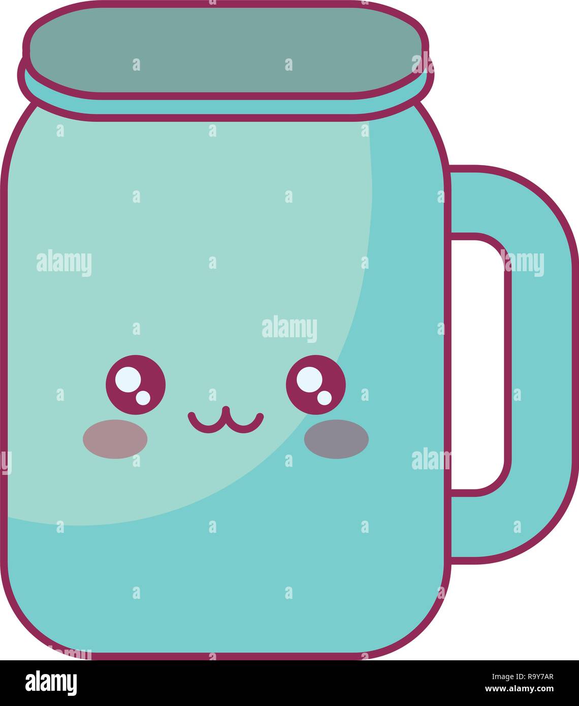 Cute kawaii jar bebidas ilustración Vectorial character design Imagen  Vector de stock - Alamy