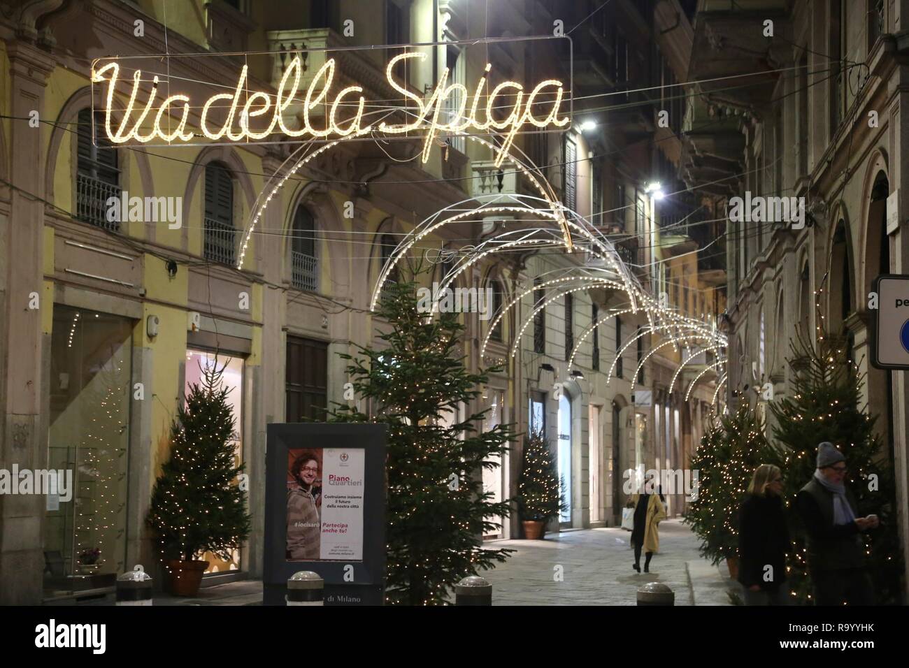 Se encienden las de Navidad del cuadrilátero Milán della moda Featuring: Donde: Milán, Italia cuando: 28 Nov 2018 IPA/WENN.com **Sólo para su publicación en el Reino Unido, Estados