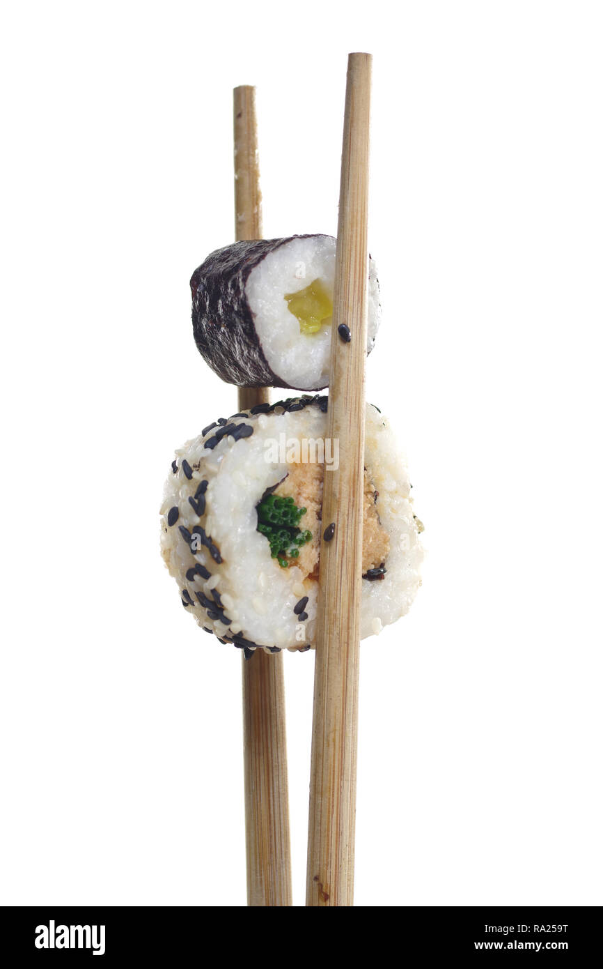 Parte sushi aislado sobre un fondo blanco. Foto de stock