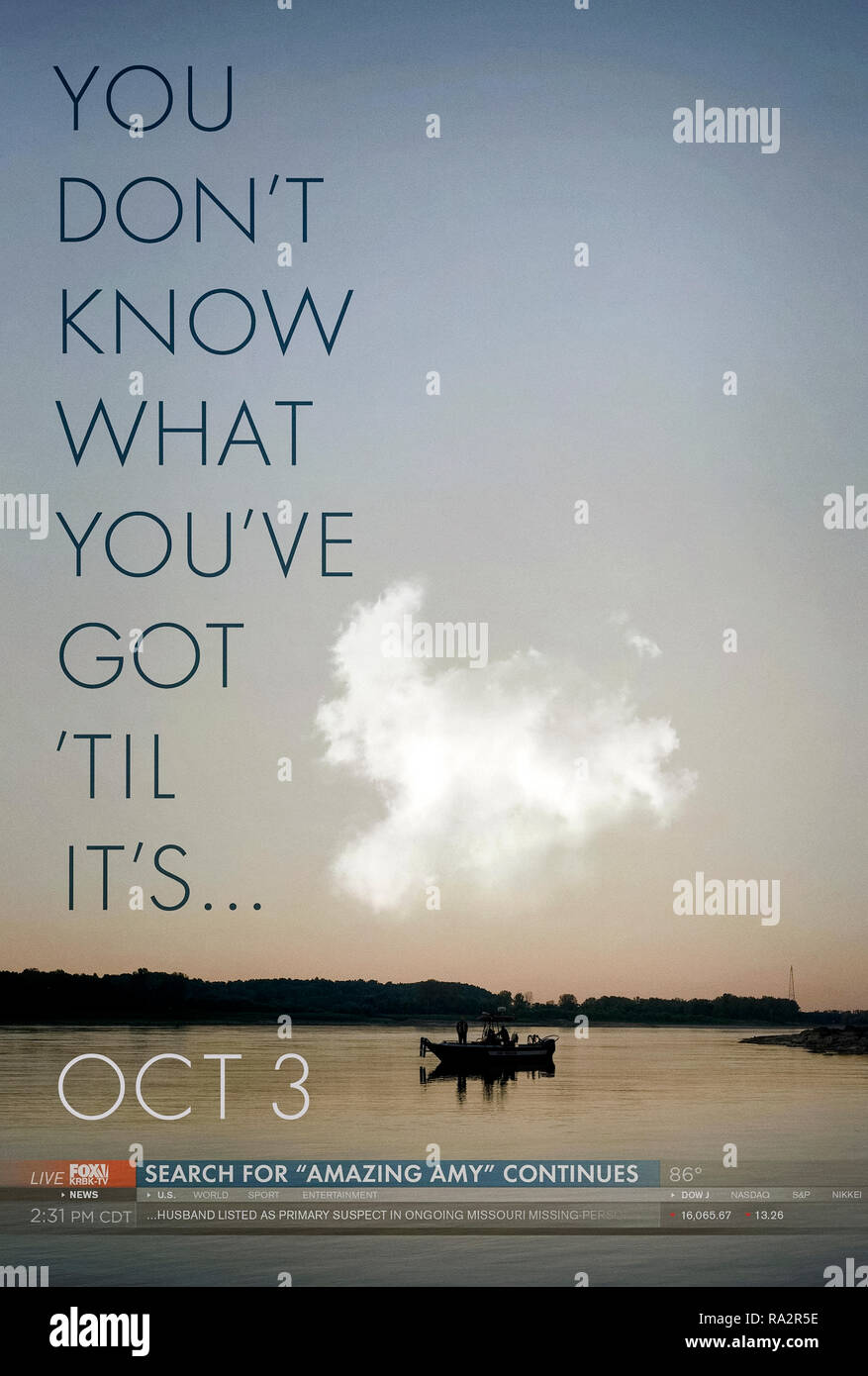 Ido Girl (2014), dirigida por David Fincher y protagonizada por Ben Affleck, Rosamund Pike, Neil Patrick Harris y Tyler Perry. "Usted no sabe por qué you've got 'til es…" teaser póster. La versión cinematográfica de la novela superventas Gillian Flynn acerca de la falta de una esposa y un esposo sospechosas. Foto de stock