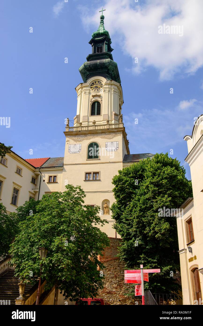 San Emmeram Catedral, Barrio del Castillo, la ciudad alta, Nitra, Neutra, Eslovaquia Foto de stock