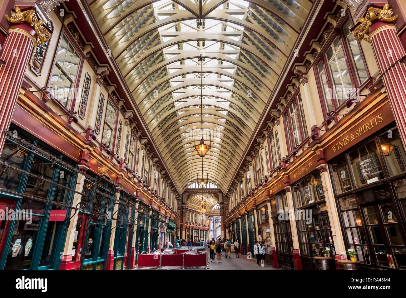 Centro Comercial Mercado Leadenhall en el distrito financiero de Londres, Reino Unido Foto de stock
