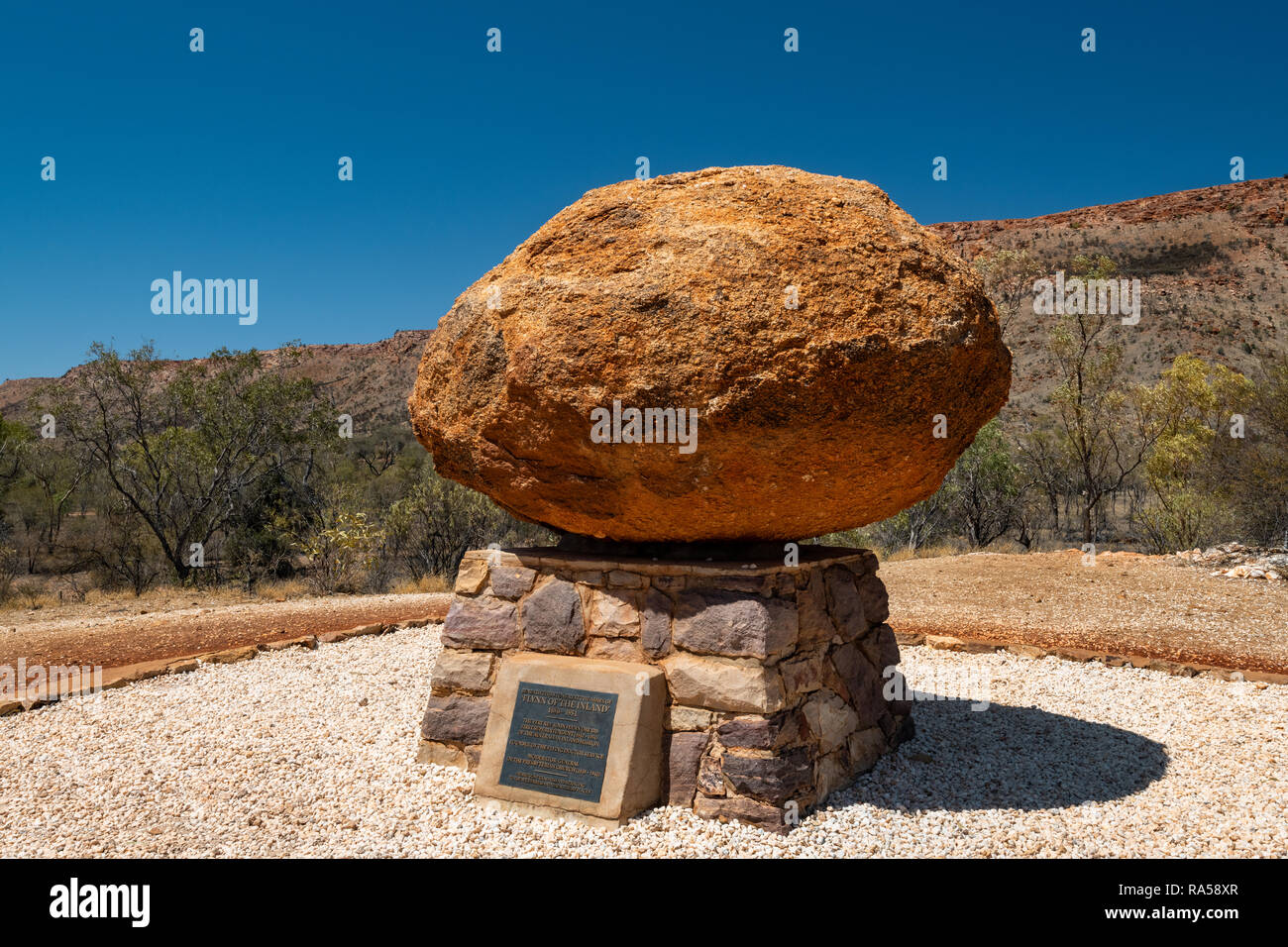 John Flynn Memorial en Alice Springs. Foto de stock