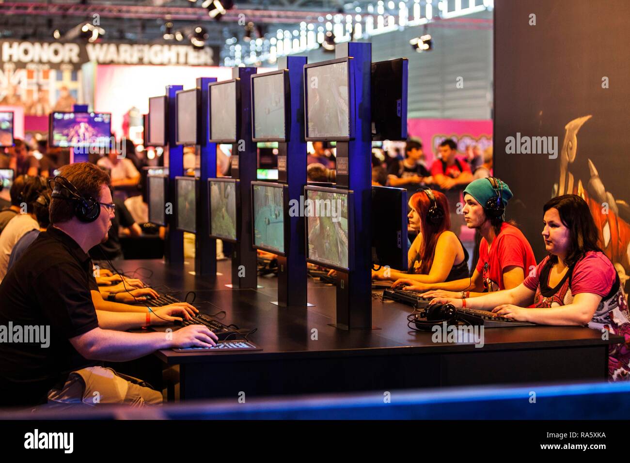 Gamescom, la feria más grande del mundo para electrónica de consumo interactivo, videojuegos y juegos de ordenador, Colonia Foto de stock