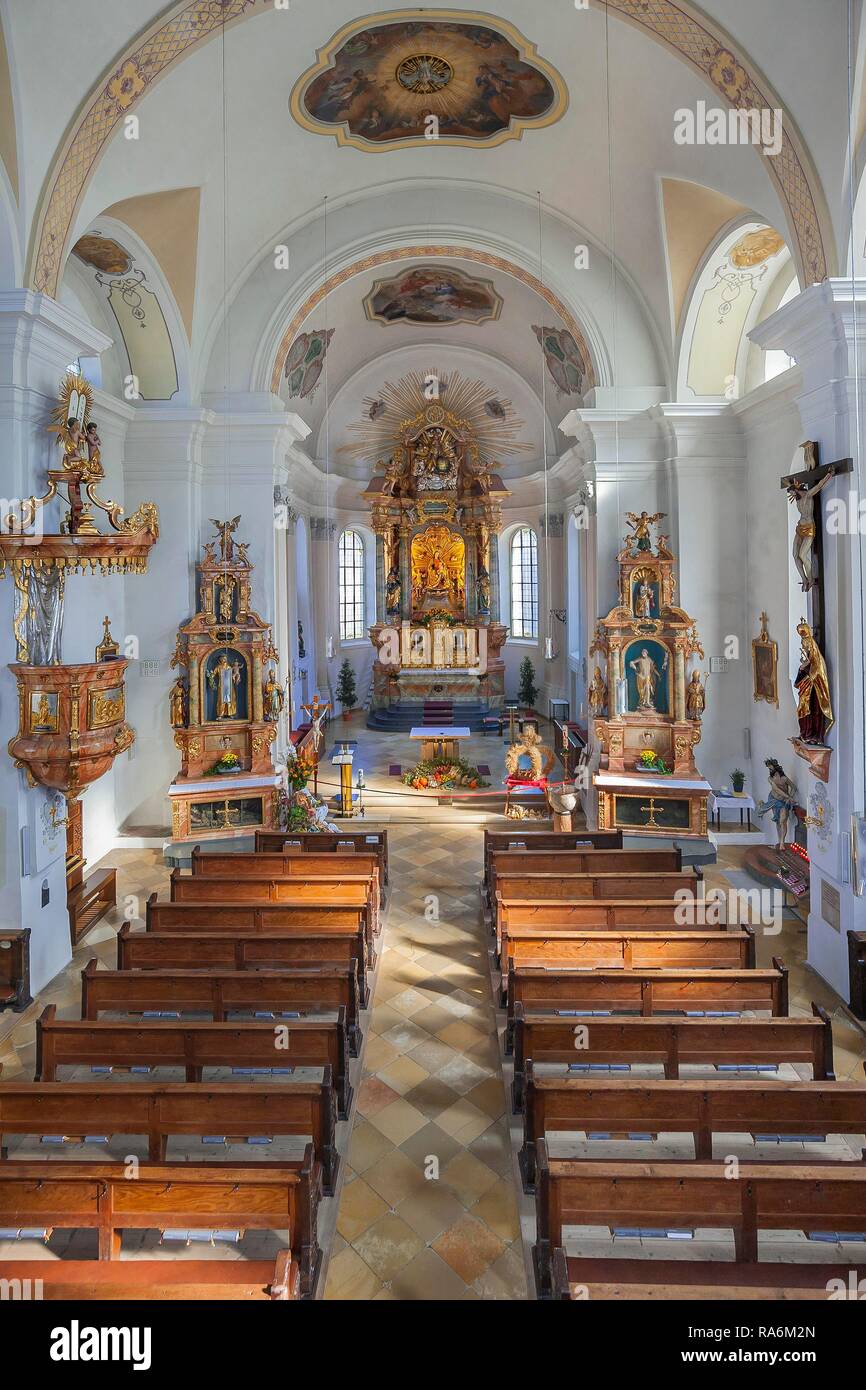 Iglesia a nuestra querida mujer en Oberaudorf, Alta Baviera, Baviera, Alemania Foto de stock