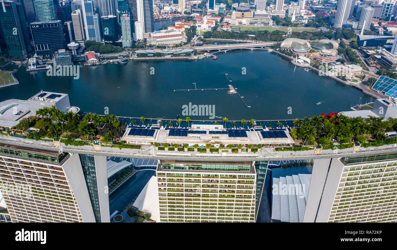 Marina Bay Sands Skypark, Singapur Foto de stock