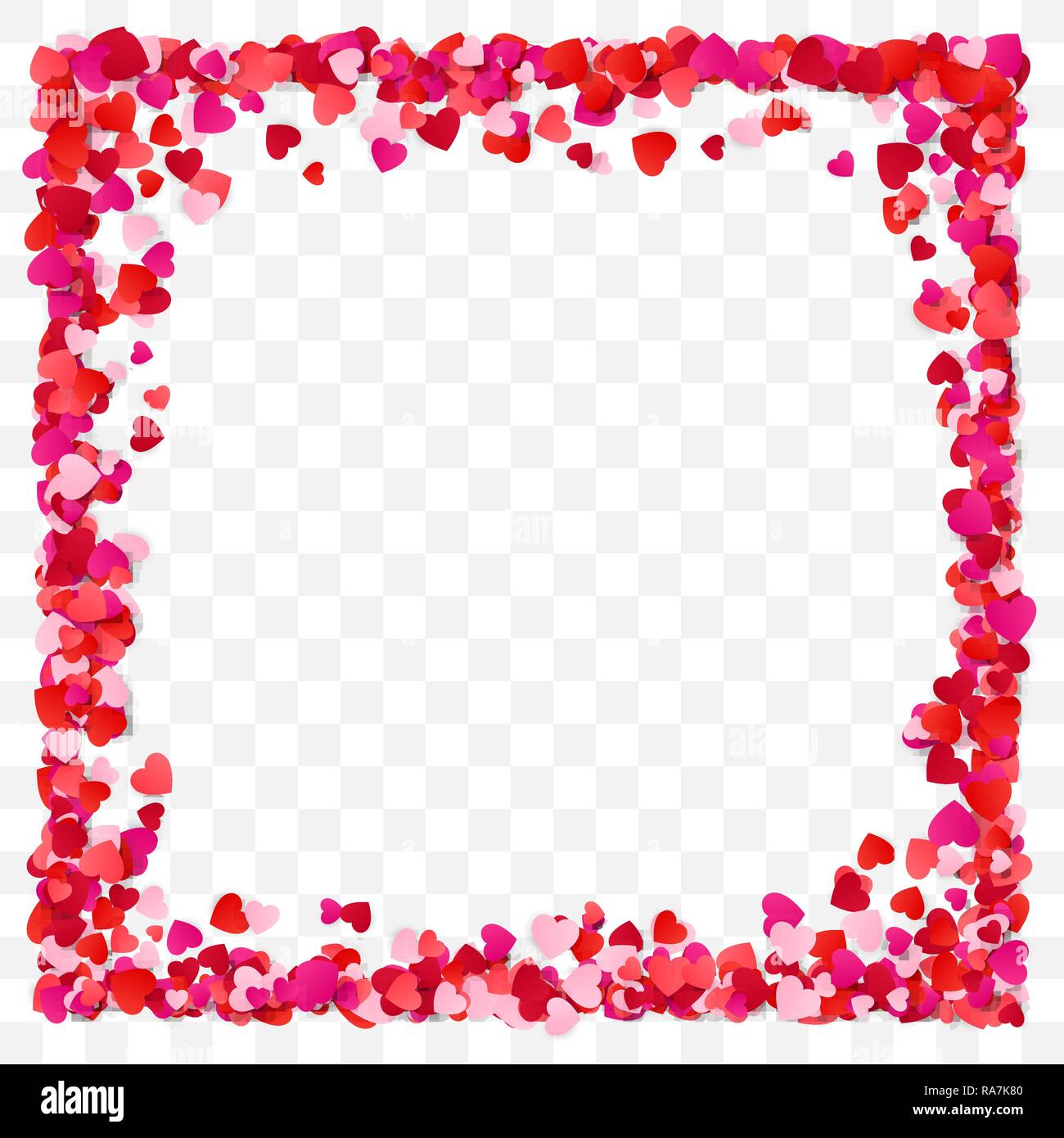 Corazón de papel fondo de marco. Corazón Bastidor espacio para el texto. Diseño para el Día de San Valentín o bodas y el día de madre. Ilustración vectorial isolat