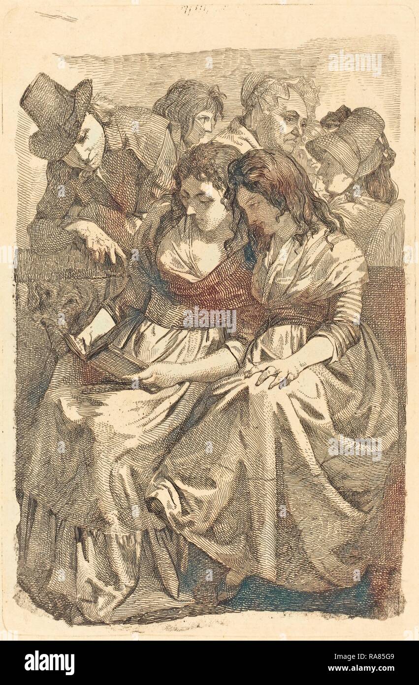 Johann Gottfried Schadow (alemán, 1764 - 1850), Schadow y su familia, 1794-95, Aguafuerte sobre papel establecido. Reinventado Foto de stock