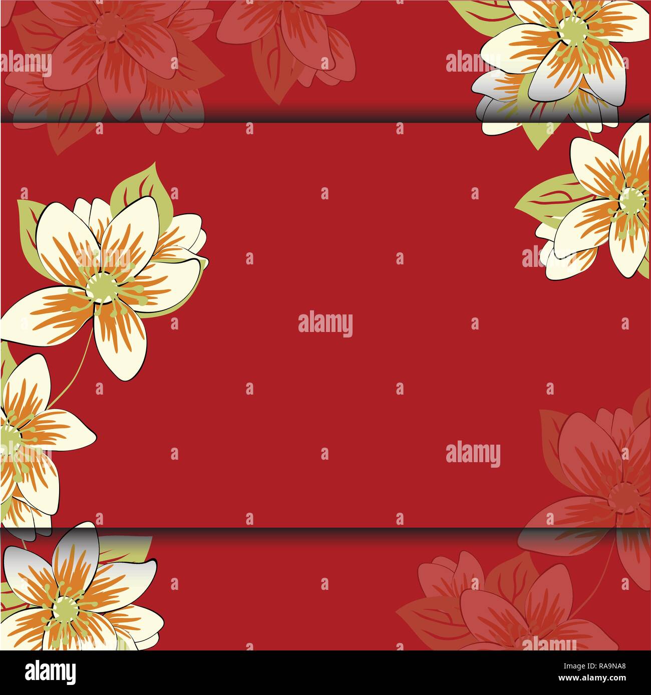 Ilustración vectorial de un hermoso borde floral con flores de primavera  para invitaciones y tarjetas de cumpleaños Imagen Vector de stock - Alamy