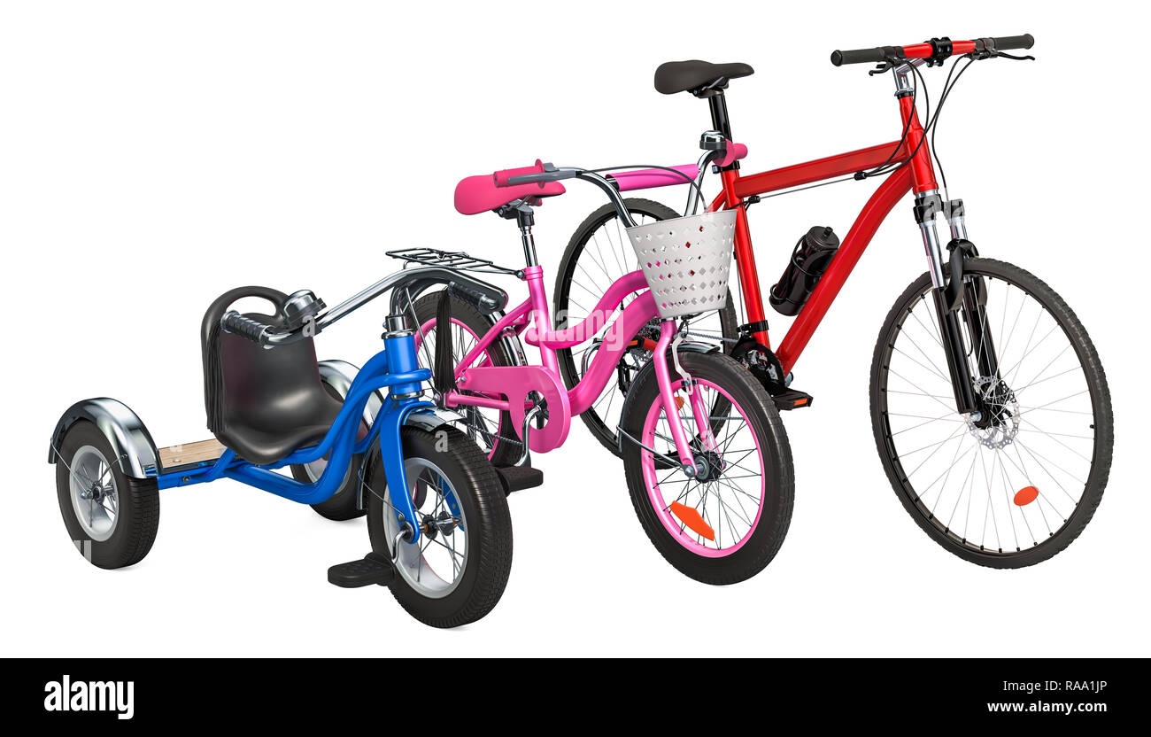 Niños Bicicletas para niñas con ruedas y cesta de capacitación, de color  rosa. 3D rendering aislado sobre fondo blanco Fotografía de stock - Alamy