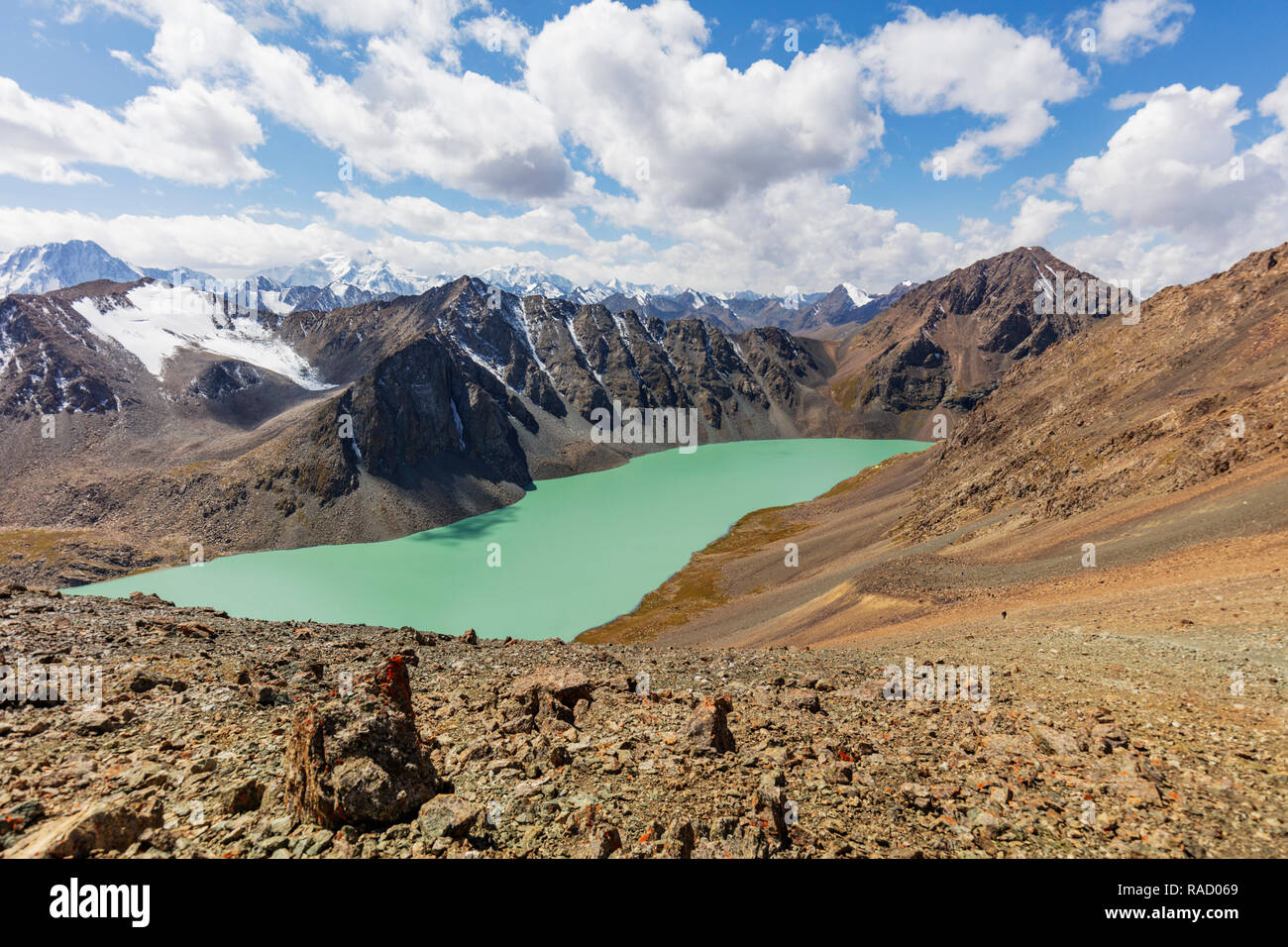Ala Kol lago, 3500m, Karakol, Kirguistán, Asia Central, África Foto de stock