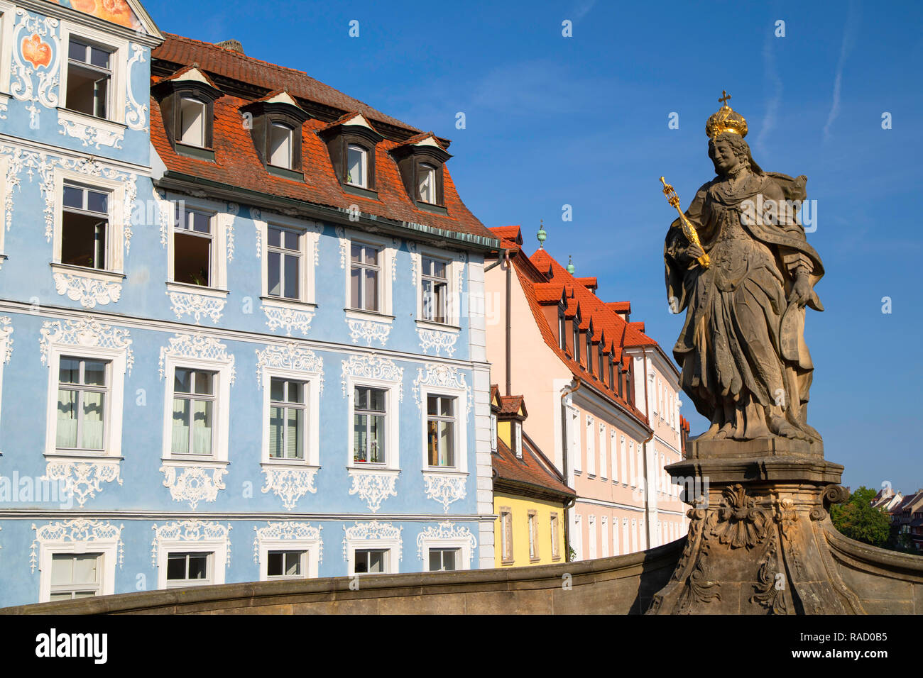 Kaiserin Kunigund estatua, Bamberg, Sitio del Patrimonio Mundial de la UNESCO, Baviera, Alemania, Europa Foto de stock