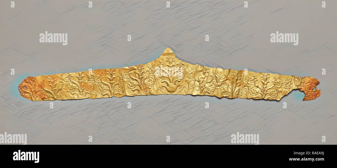 Diadema funerarias, Italia, unos 300 B.C, oro, 28 cm (11 pulg.). Reimagined  by Gibon. Arte clásico con un toque moderno reinventado Fotografía de stock  - Alamy