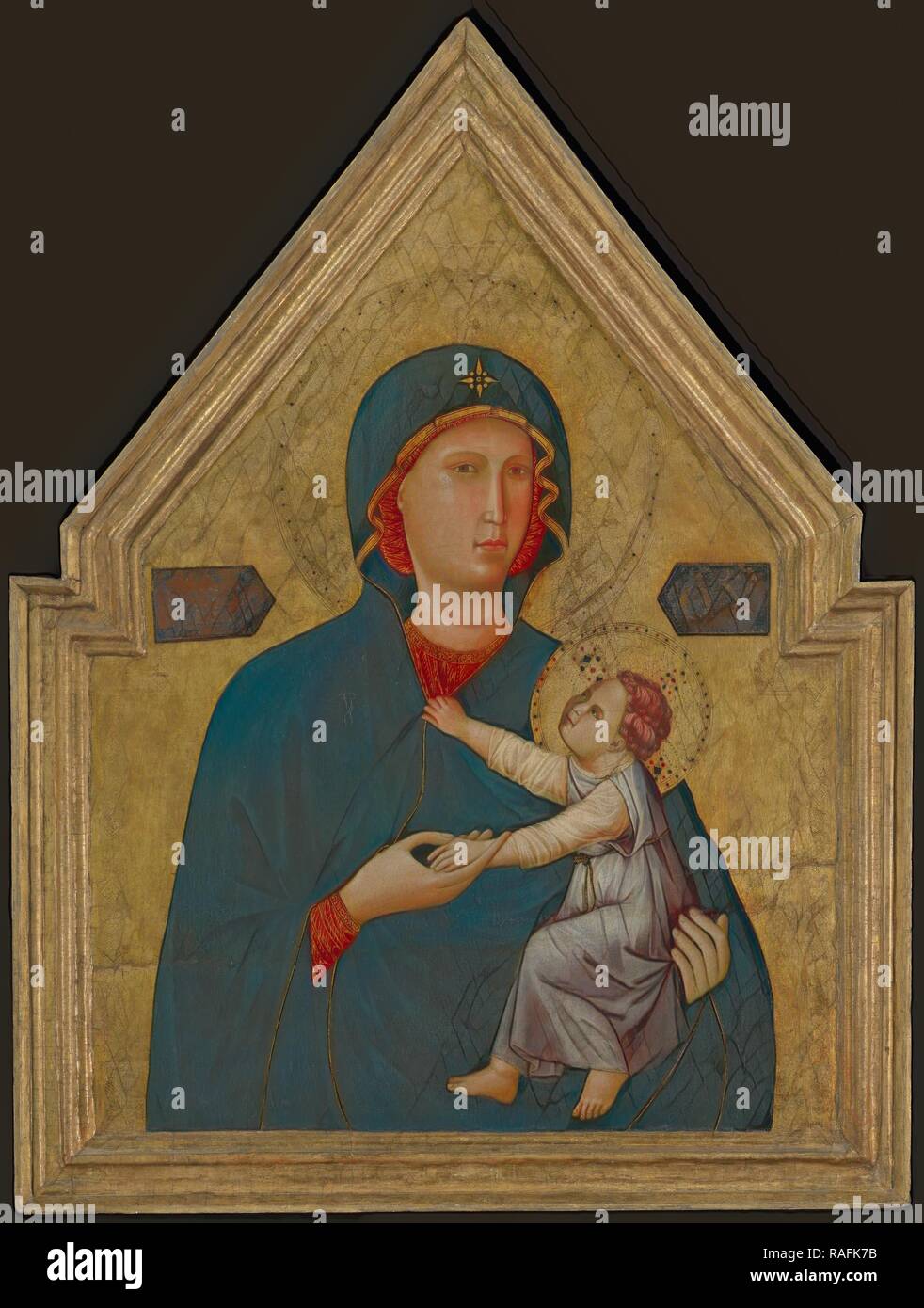 La Virgen y el Niño, maestro de Santa Cecilia (Italiano, activo alrededor de 1290 - 1320), 1290-1295, Temple y hoja de oro sobre reinventado Foto de stock